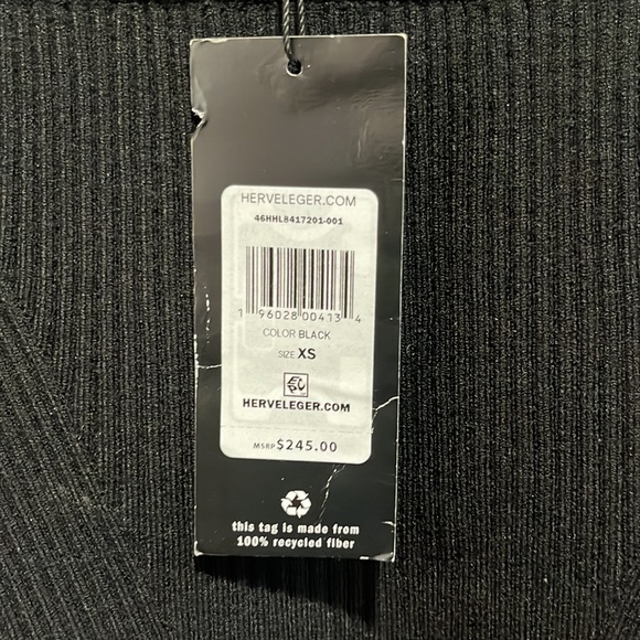 Herve by Herve Leger Logo-Strap Keyhole Ribbed Mini Bodycon Dress - Picture 9 of 12